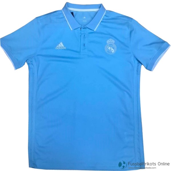 Real Madrid Polo 2017-18 Blau Fussballtrikots Günstig